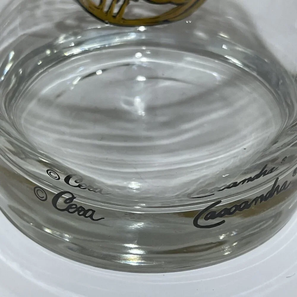 Vintage Cera Cassandra French Horn Glassware Rocks 14 Oz Musical Set of 4 NIB
